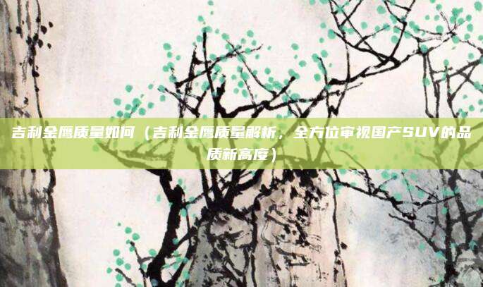 吉利金鹰质量如何(吉利金鹰质量解析,全方位审视国产SUV的品质新高度)