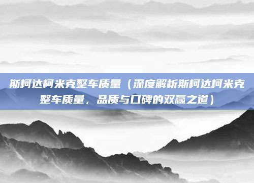 斯柯达柯米克整车质量(深度解析斯柯达柯米克整车质量,品质与口碑的双赢之道)