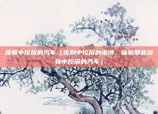 没有中控屏的汽车(告别中控屏的束缚,体验那些没有中控屏的汽车)