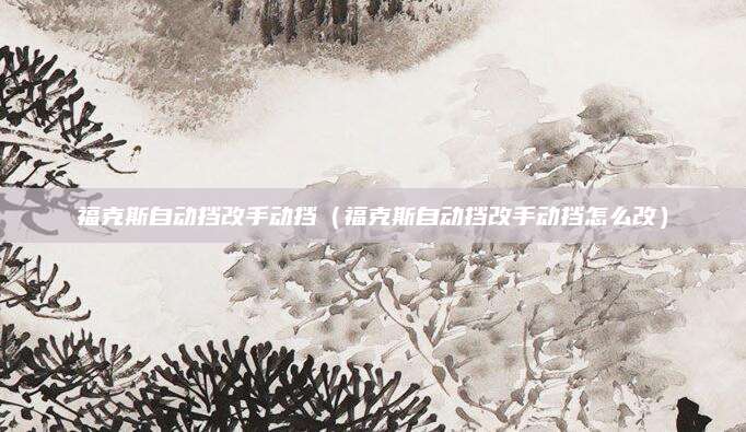 福克斯自动挡改手动挡(福克斯自动挡改手动挡怎么改)