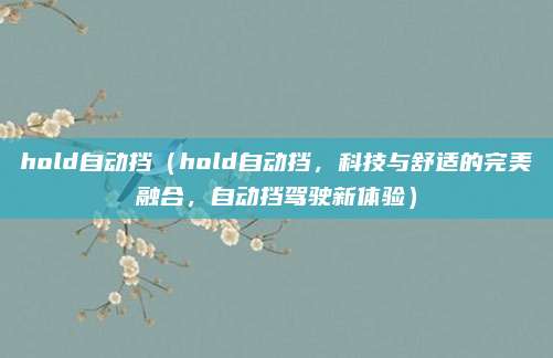 hold自动挡(hold自动挡,科技与舒适的完美融合,自动挡驾驶新体验)