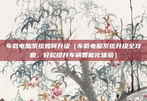 车载电脑系统如何升级(车载电脑系统升级全攻略,轻松提升车辆智能化体验)