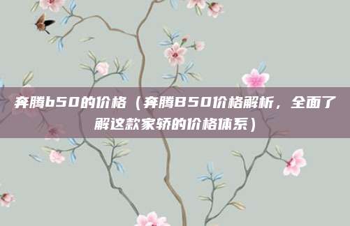 奔腾b50的价格(奔腾B50价格解析,全面了解这款家轿的价格体系)