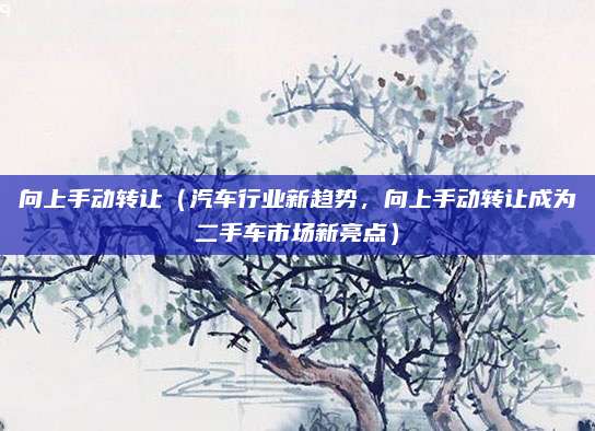 向上手动转让(汽车行业新趋势,向上手动转让成为二手车市场新亮点)
