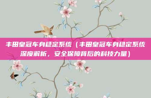 丰田皇冠车身稳定系统(丰田皇冠车身稳定系统深度解析,安全保障背后的科技力量)