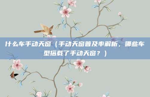 什么车手动天窗(手动天窗普及率解析,哪些车型搭载了手动天窗?)