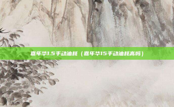 嘉年华1.5手动油耗(嘉年华15手动油耗高吗)