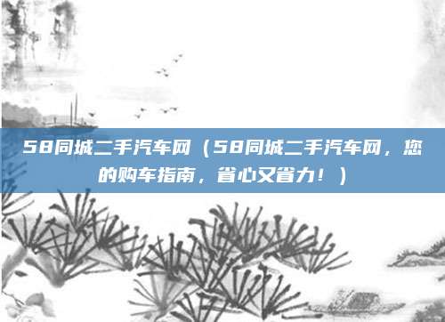 58同城二手汽车网（58同城二手汽车网，您的购车指南，省心又省力！）