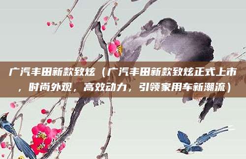 广汽丰田新款致炫(广汽丰田新款致炫正式上市,时尚外观,高效动力,引领家用车新潮流)