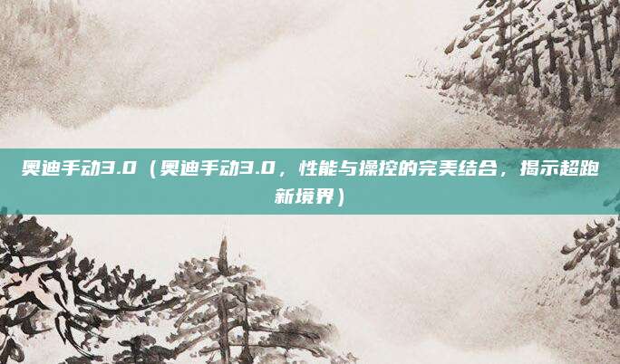 奥迪手动3.0(奥迪手动3.0,性能与操控的完美结合,揭示超跑新境界)