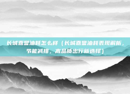 长城嘉誉油耗怎么样(长城嘉誉油耗表现解析,节能减排,高品质出行新选择)