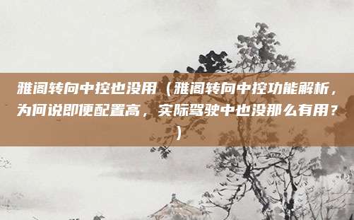 雅阁转向中控也没用(雅阁转向中控功能解析,为何说即便配置高,实际驾驶中也没那么有用?)