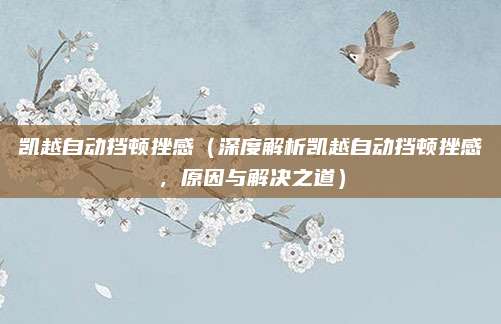 凯越自动挡顿挫感(深度解析凯越自动挡顿挫感,原因与解决之道)