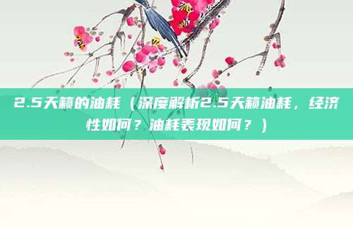 2.5天籁的油耗(深度解析2.5天籁油耗,经济性如何?油耗表现如何?)