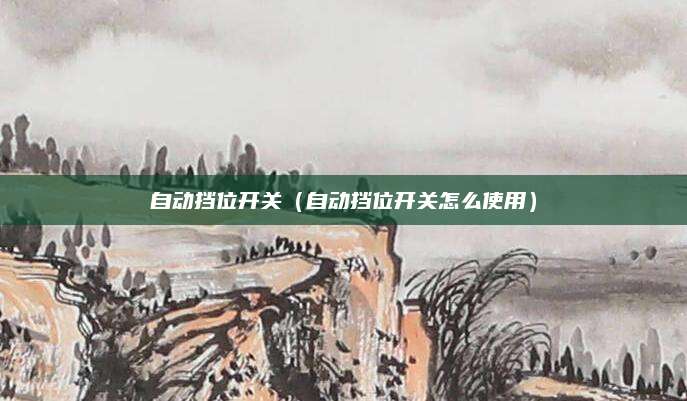 自动挡位开关(自动挡位开关怎么使用)
