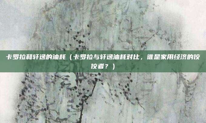 卡罗拉和轩逸的油耗（卡罗拉与轩逸油耗对比，谁是家用经济的佼佼者？）