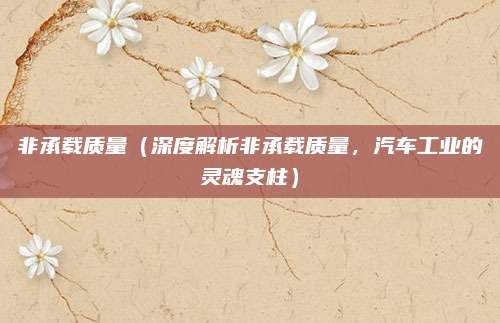 非承载质量(深度解析非承载质量,汽车工业的灵魂支柱)