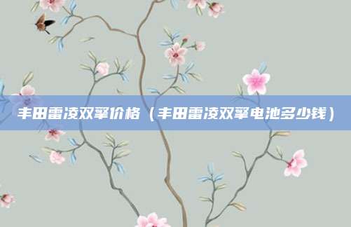 丰田雷凌双擎价格(丰田雷凌双擎电池多少钱)