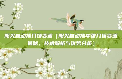 阳光自动挡几挡变速（阳光自动挡车型几挡变速揭秘，技术解析与优势分析）