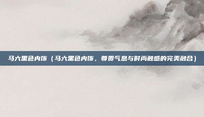 马六黑色内饰(马六黑色内饰,尊贵气息与时尚触感的完美融合)