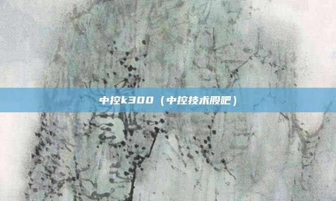 中控k300(中控技术股吧)