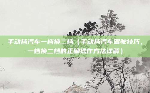 手动挡汽车一档换二档(手动挡汽车驾驶技巧,一档换二档的正确操作方法详解)