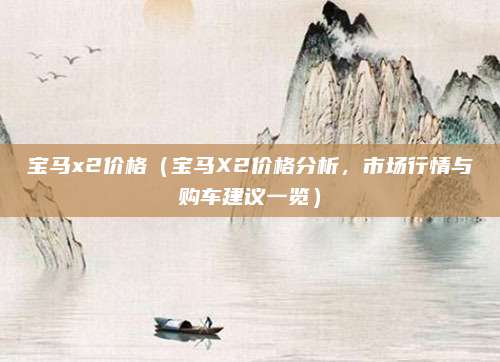 宝马x2价格（宝马X2价格分析，市场行情与购车建议一览）