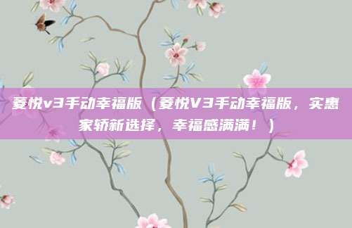菱悦v3手动幸福版(菱悦V3手动幸福版,实惠家轿新选择,幸福感满满!)