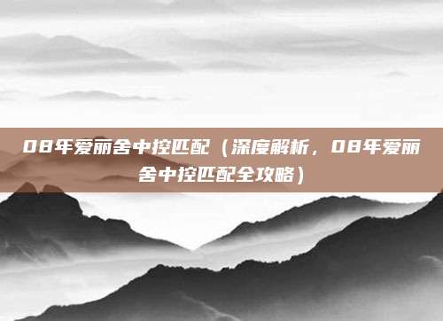 08年爱丽舍中控匹配(深度解析,08年爱丽舍中控匹配全攻略)