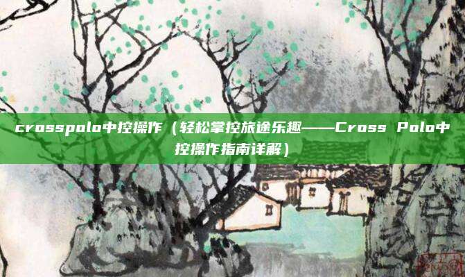 crosspolo中控操作（轻松掌控旅途乐趣——Cross Polo中控操作指南详解）