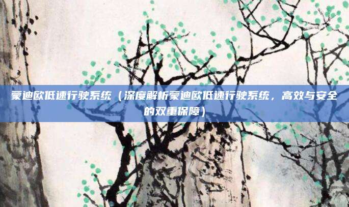 蒙迪欧低速行驶系统（深度解析蒙迪欧低速行驶系统，高效与安全的双重保障）