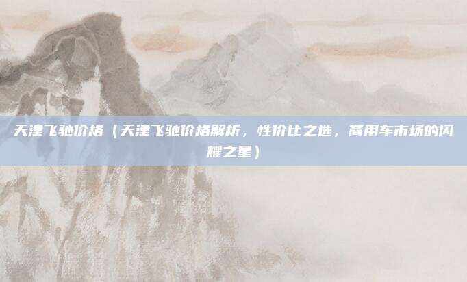 天津飞驰价格(天津飞驰价格解析,性价比之选,商用车市场的闪耀之星)