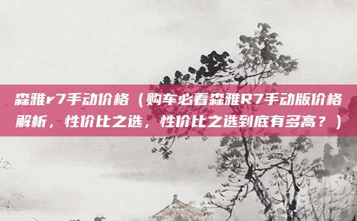 森雅r7手动价格(购车必看森雅R7手动版价格解析,性价比之选,性价比之选到底有多高?)
