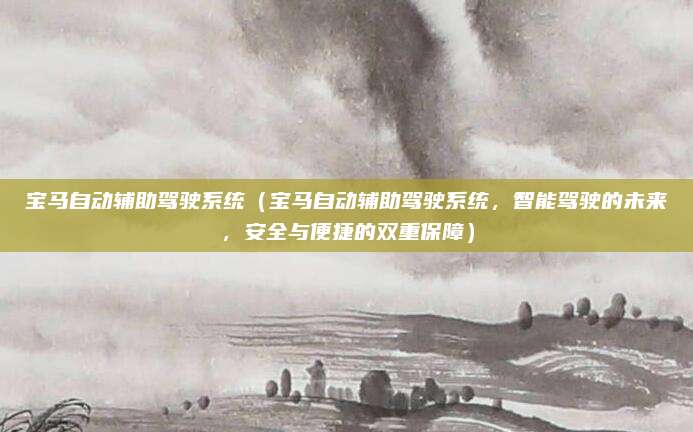 宝马自动辅助驾驶系统(宝马自动辅助驾驶系统,智能驾驶的未来,安全与便捷的双重保障)