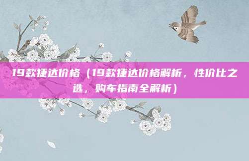 19款捷达价格(19款捷达价格解析,性价比之选,购车指南全解析)
