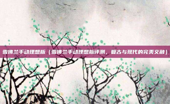 雪佛兰手动理想版(雪佛兰手动理想版评测,复古与现代的完美交融)