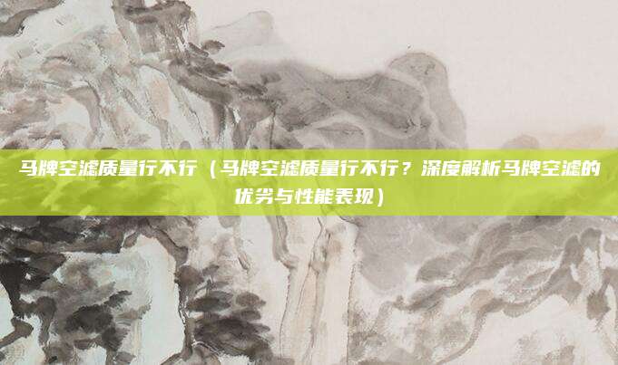 马牌空滤质量行不行（马牌空滤质量行不行？深度解析马牌空滤的优劣与性能表现）