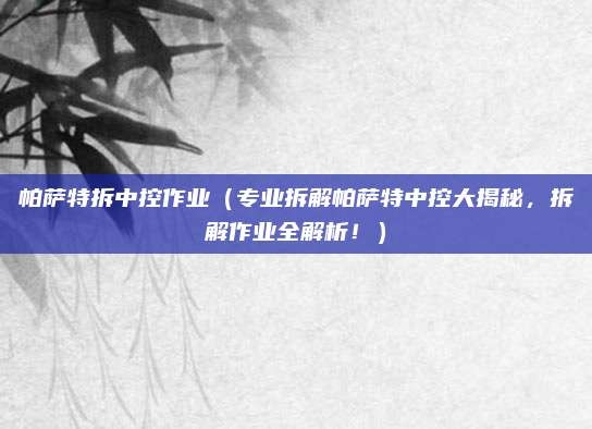 帕萨特拆中控作业（专业拆解帕萨特中控大揭秘，拆解作业全解析！）