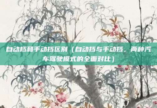 自动档和手动挡区别(自动挡与手动挡,两种汽车驾驶模式的全面对比)