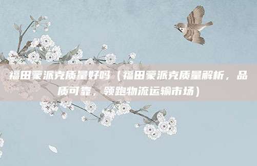 福田蒙派克质量好吗（福田蒙派克质量解析，品质可靠，领跑物流运输市场）
