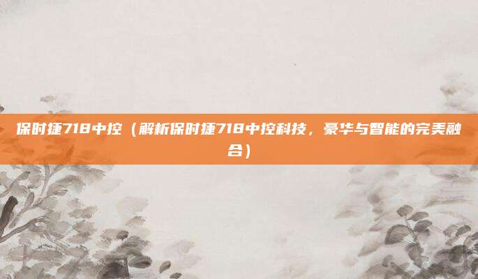 保时捷718中控(解析保时捷718中控科技,豪华与智能的完美融合)