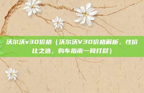 沃尔沃v30价格(沃尔沃V30价格解析,性价比之选,购车指南一网打尽)