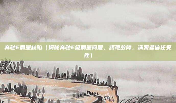 奔驰E质量缺陷(揭秘奔驰E级质量问题,频现故障,消费者信任受挫)