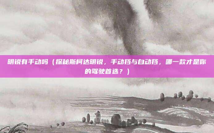 明锐有手动吗(探秘斯柯达明锐,手动挡与自动挡,哪一款才是你的驾驶首选?)