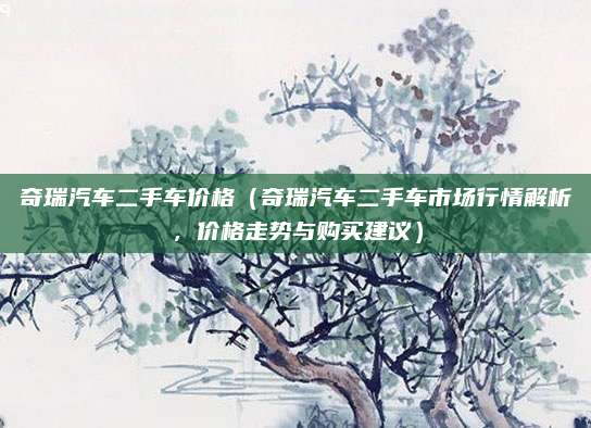 奇瑞汽车二手车价格(奇瑞汽车二手车市场行情解析,价格走势与购买建议)