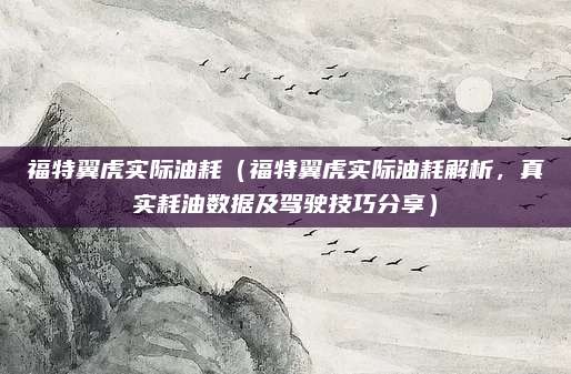 福特翼虎实际油耗(福特翼虎实际油耗解析,真实耗油数据及驾驶技巧分享)