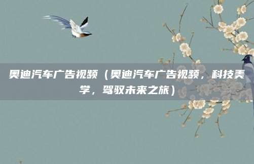 奥迪汽车广告视频(奥迪汽车广告视频,科技美学,驾驭未来之旅)