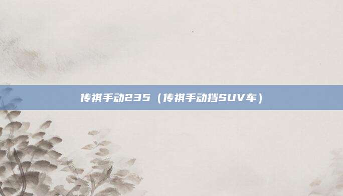 传祺手动235(传祺手动挡SUV车)