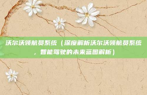 沃尔沃领航员系统(深度解析沃尔沃领航员系统,智能驾驶的未来蓝图解析)