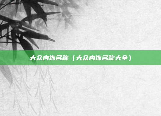 大众内饰名称(大众内饰名称大全)